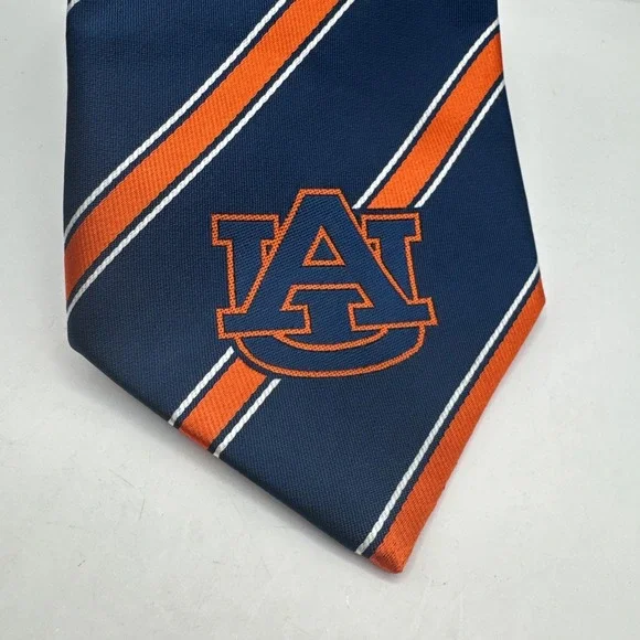 NWT Auburn Tigers Stripe Mens Tie College University Logo Alumni Neck Tie - Picture 2 of 7